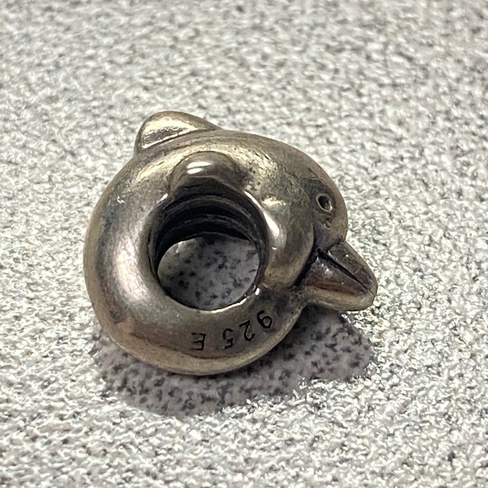 Genuine Chamilia Sterling Silver Dolphin Bead Charm 925 Collectible Ocean Life